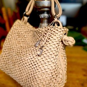 Giorgio Armani beige leather - top handle W/ knots